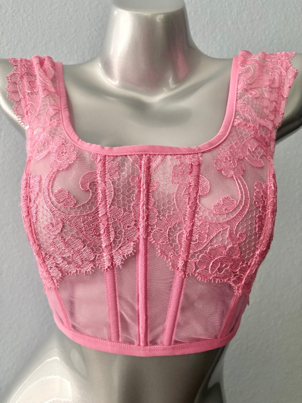 Victoria's Secret Corset Bra Dream Angels Long Line Pink Embroidery Nwt S - DD